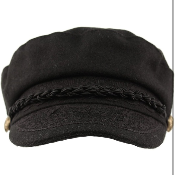 EPOCH BLACK FIDDLERS CAP WITH GOLD BUTTONS & REMOVABLE BRAIDED DETAIL SIZE L./XL - Picture 3 of 11